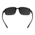 Black sunglasses with dark lenses on a white background