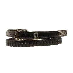 3/8 Laced Smooth Black Hat Band  0201601