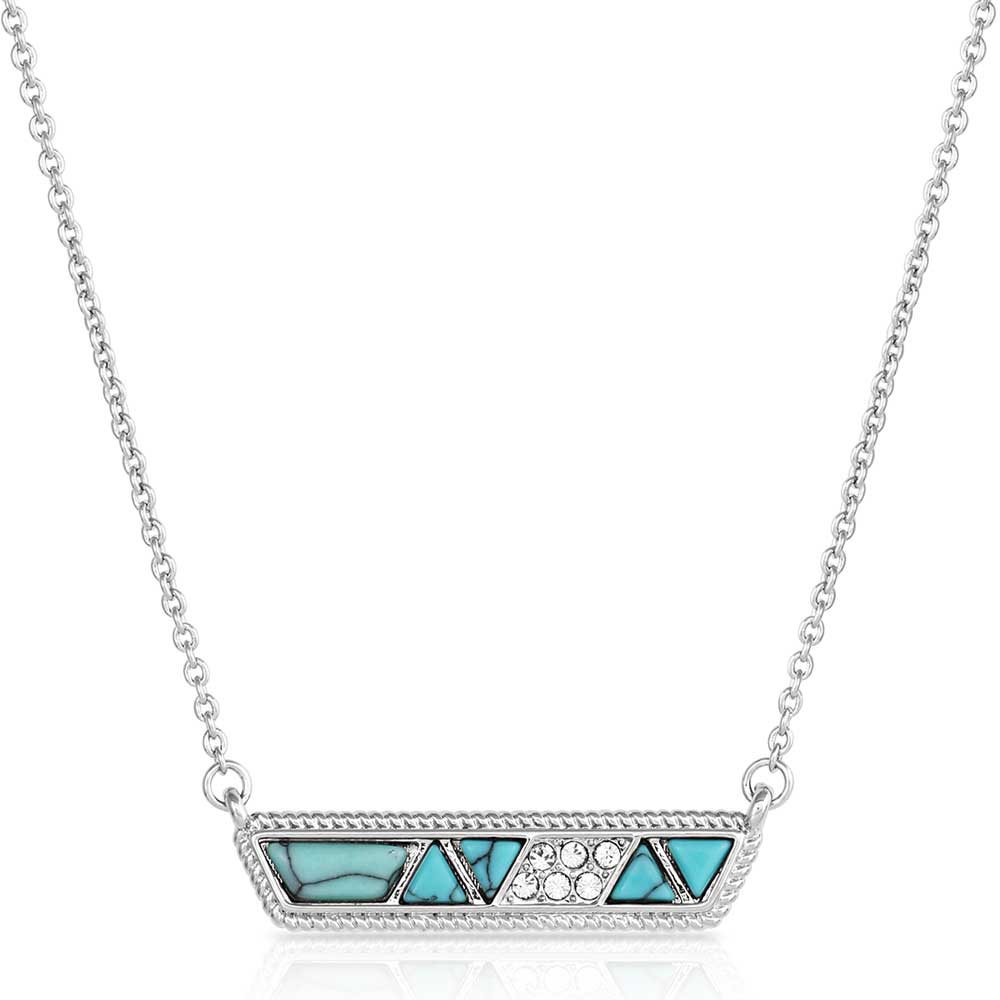 Necklace with turquoise stones and a silver chain