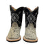 Infant Black and white hair on hide boots