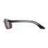 Sunglasses with black frame and brown lenses on a white background