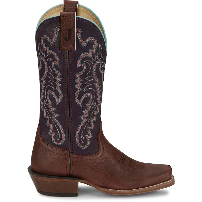 Justin Mahogany Indigo Goat