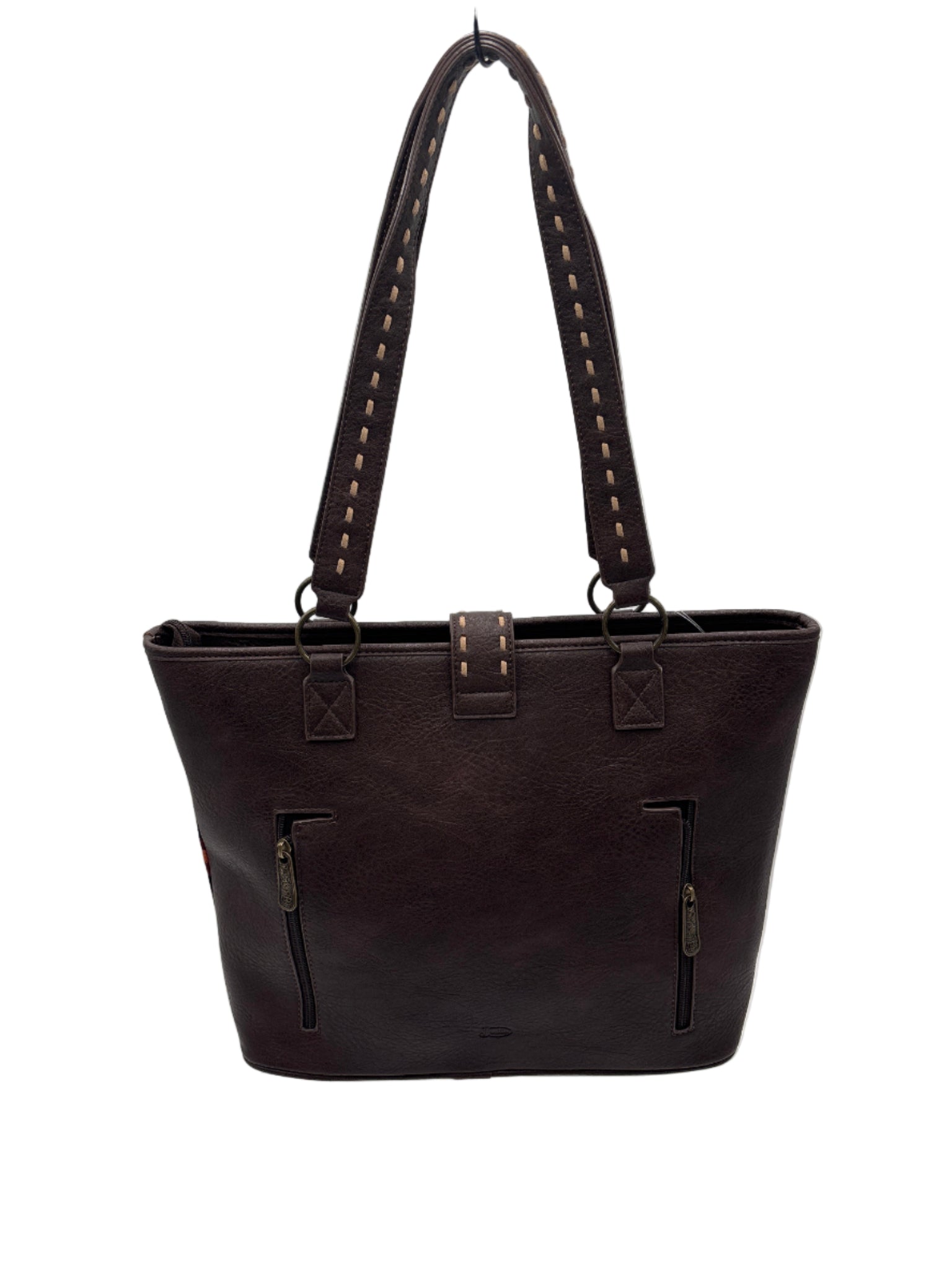 Brown leather bag with a handle