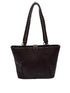 Brown leather bag with a handle