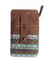 Brown wallet with Aztec patterned card holder strap