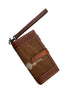 Brown leather wallet with cowhide