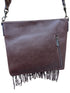 Brown leather bag with fringes 
