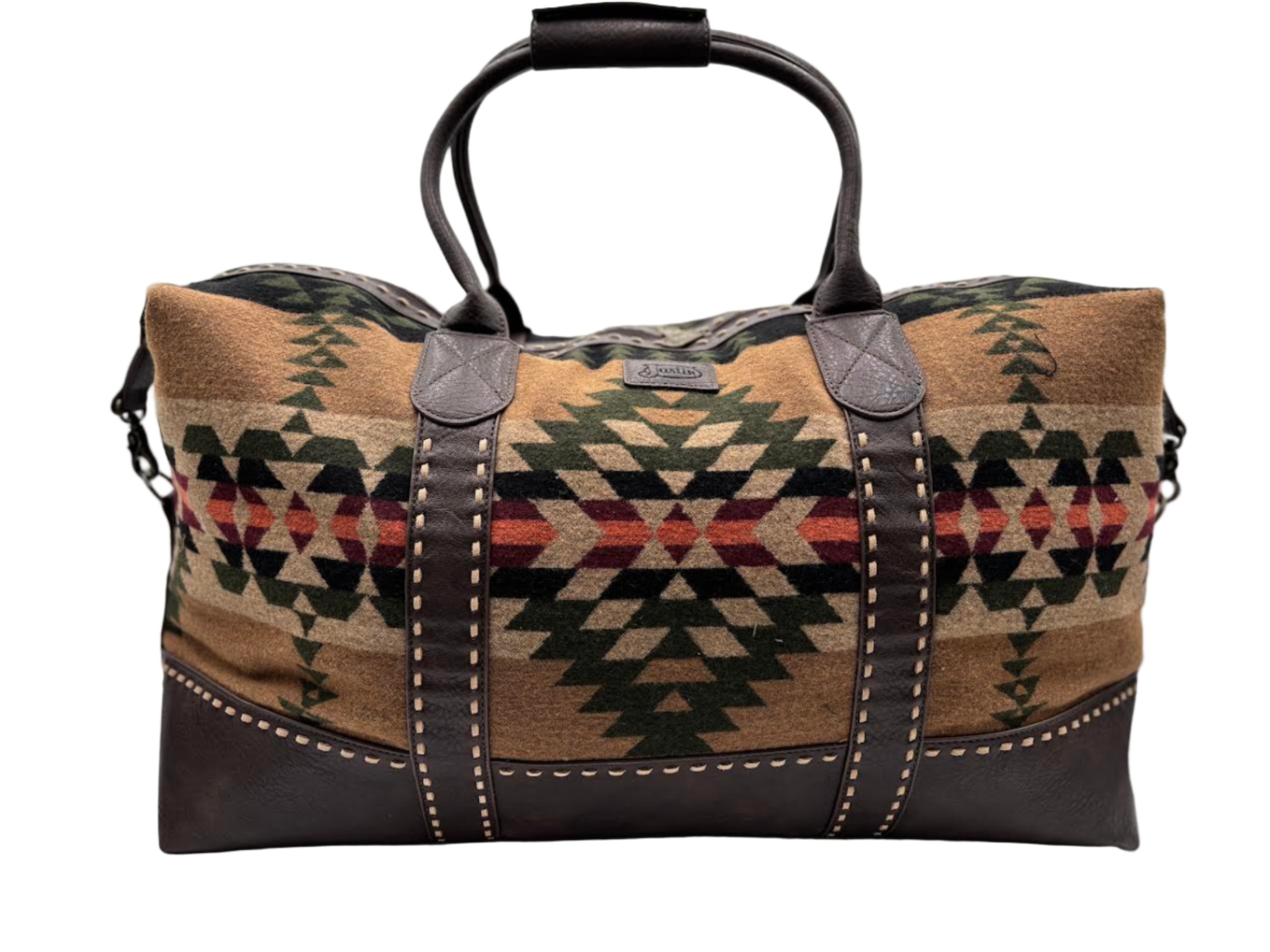 Aztec duffle bag with brown leather 