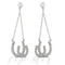 Silver horseshoe earrings with clear stones 