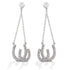 Silver horseshoe earrings with clear stones 