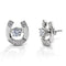Silver earrings with clear gemstones