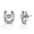 Silver earrings with clear gemstones