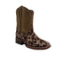 Kids' Hair-On Cowhide Square Toe Western Boots | Brown & White