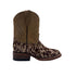 Kids' Hair-On Cowhide Square Toe Western Boots | Brown & White