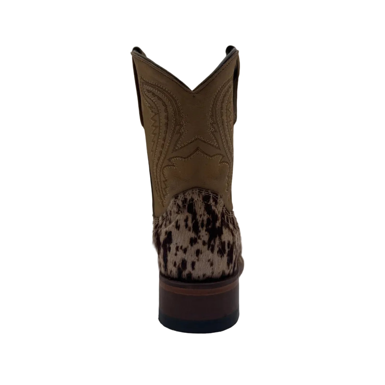 Kids' Hair-On Cowhide Square Toe Western Boots | Brown & White