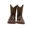 Kids' Hair-On Cowhide Square Toe Western Boots | Brown & White