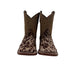 Kids' Hair-On Cowhide Square Toe Western Boots | Brown & White