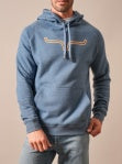 Kimes blue hoodie with a logo 