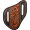Knife Scabbard Leather Angled Knife Scabbard, Floral Dyed Edge