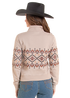 Wms Aztec Border Print 1/4 Zip Pullover