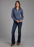 Ladies LS Denim Western Shirt