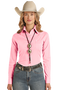 Ladies long sleeve Pink Solid Twill BD Shirt