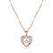 Rose gold heart-shaped necklace with a diamond 