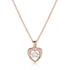 Rose gold heart-shaped necklace with a diamond 