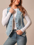 Ladies Kimes Ranch denim vest with sherpa trim