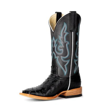 MB Wms Black Ostrich Boot M2035