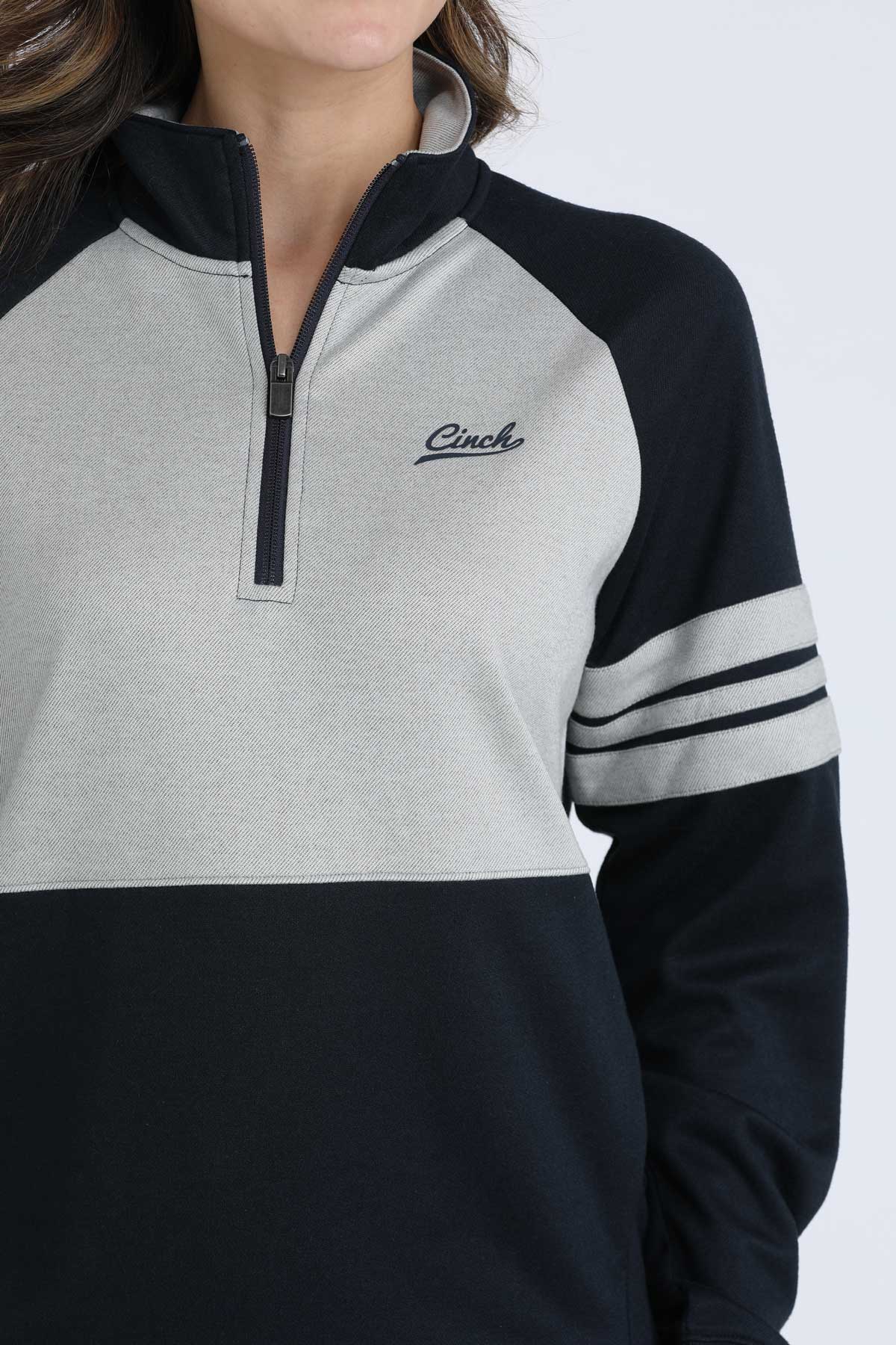 Wmn Navy 1/4 Zip Shirt