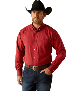 Men's Red Button down Collar Dress Shirt