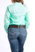 Ladies Cinch Solid Green Shirt MSW9164028