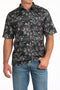 black and purple floral polo shirt