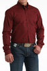 Mns Cinch Burgundy Long Sleave Shirt