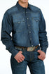 Mens LS Western Denim Snap Shirt