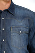 Mens LS Western Denim Snap Shirt