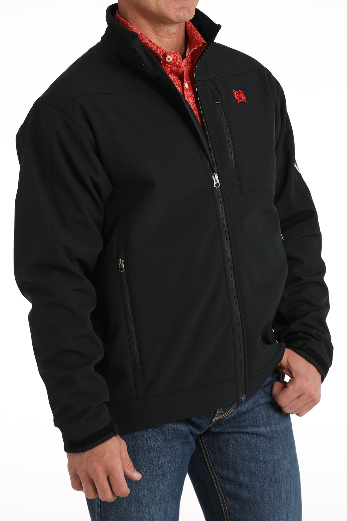 Mens Solid Bonded w/Printed Lining Jacket