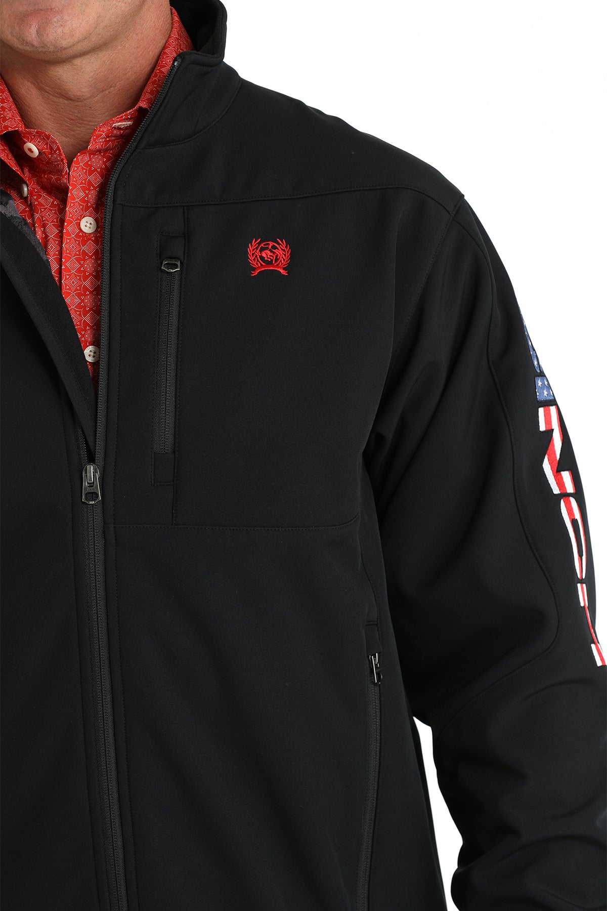 Mens Solid Bonded w/Printed Lining Jacket