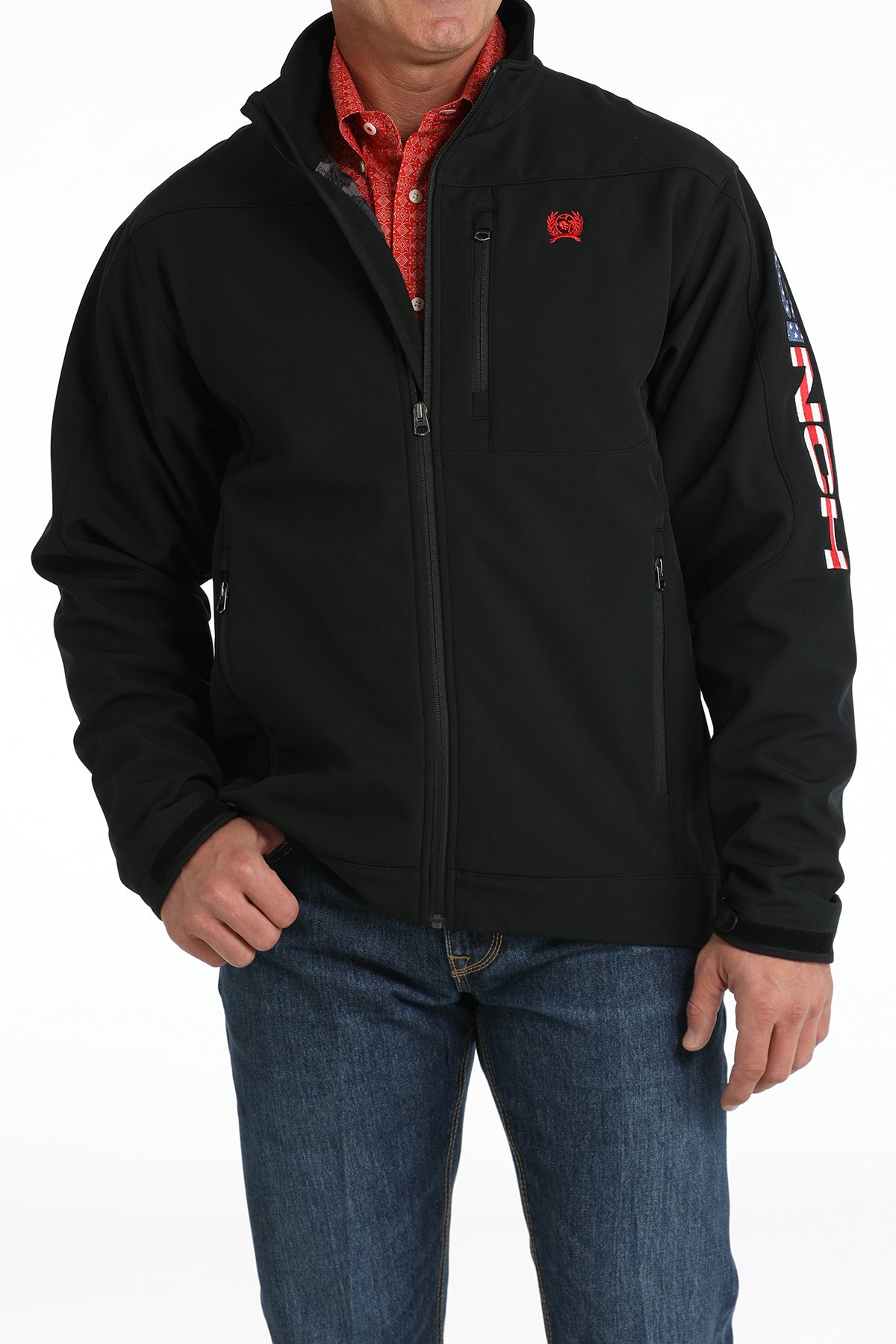 Mens Solid Bonded w/Printed Lining Jacket