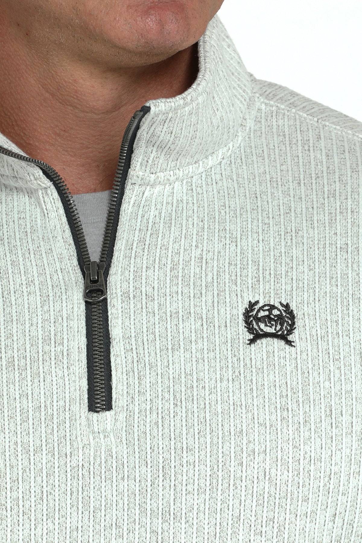 Mens Grey 1/4 Zip Sweater