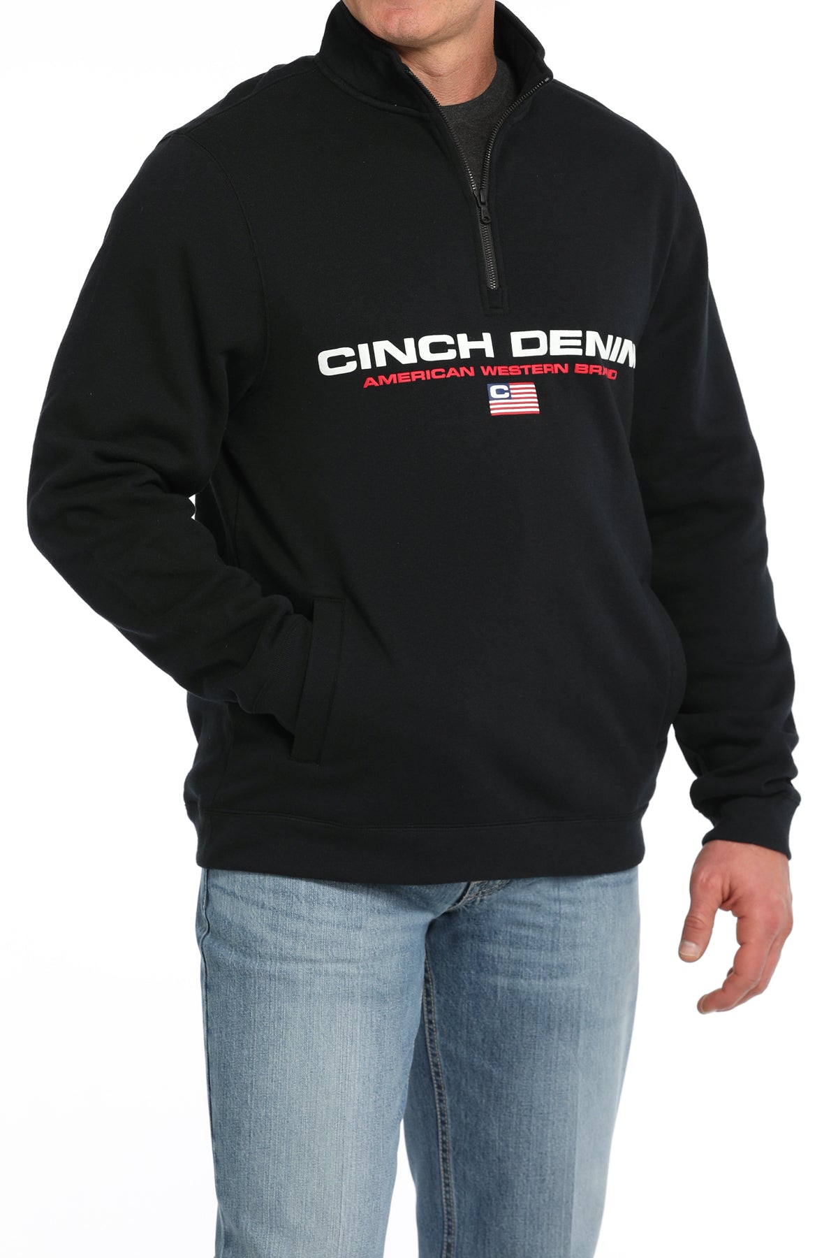 Mens 1/4 Zip Pullover w/CF Puff Print