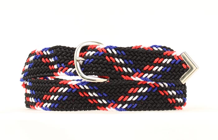Nocona Machine Woven Braid Belt BK/RD/RY/WH 46