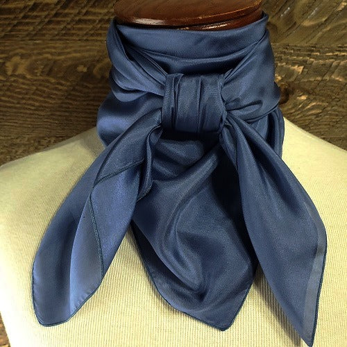 Med Blue Habotai Silk Wild Rag 36x36 – Vickers Western Store