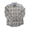 wool grey brown plaid shirt button