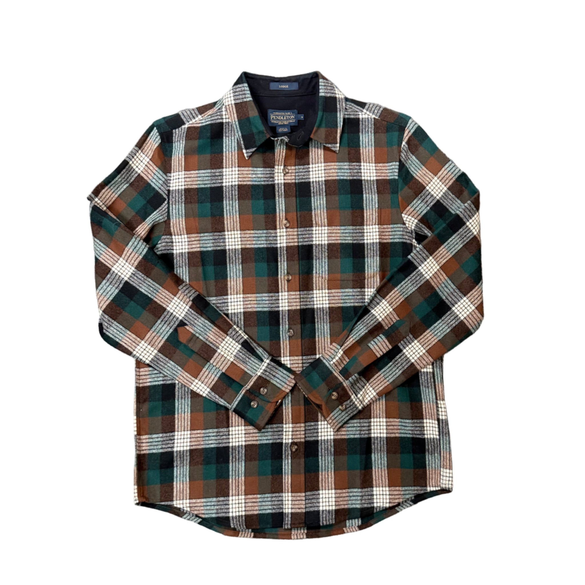 Wool plaid shirt button down