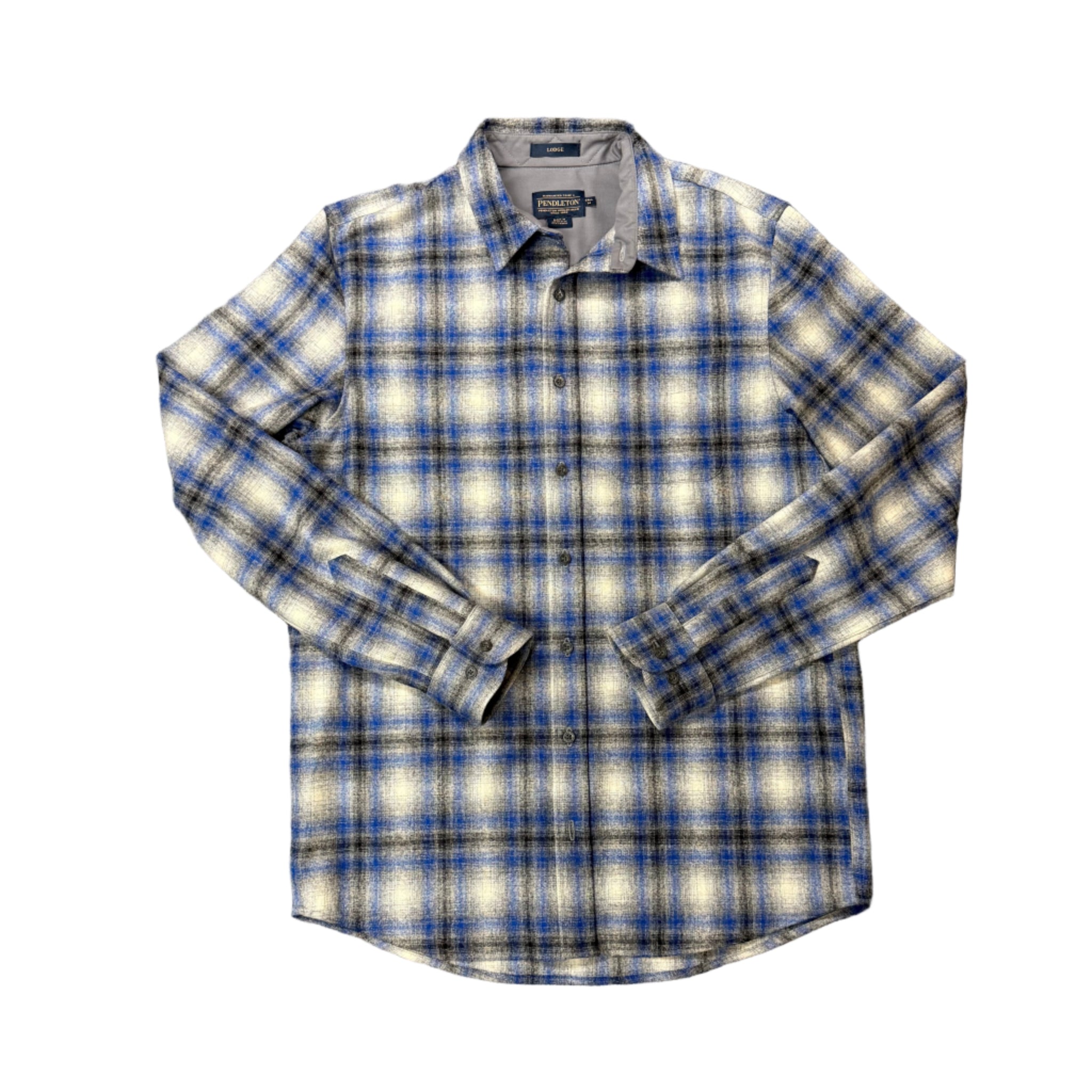 Blue Plaid wool shirt button down