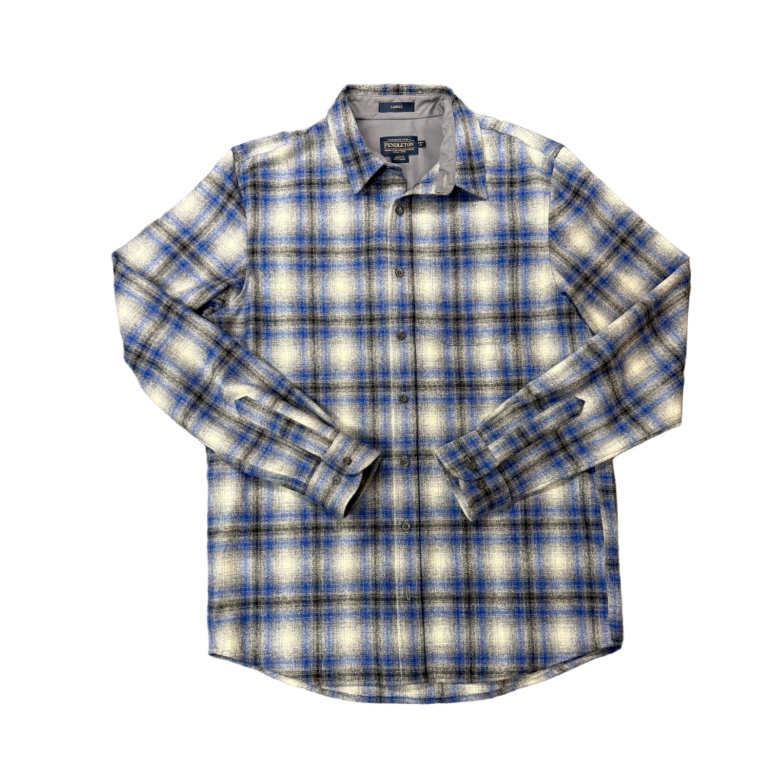 Blue Plaid wool shirt button down