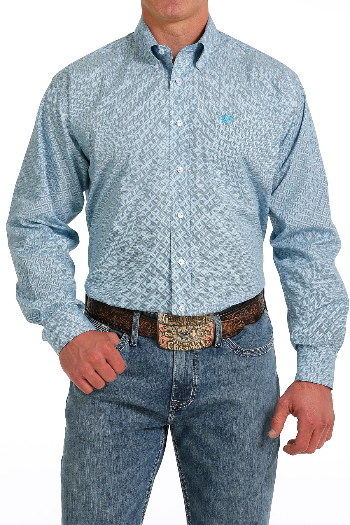Men's Cinch Turquoise Button front Western Shirt long sleeve