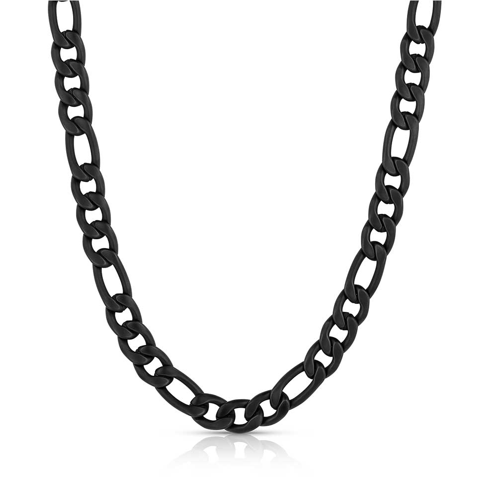 men's matte black chain necklace 